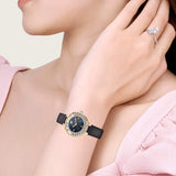 Swarovski Lovely Crystals Analog Black Dial Black Leather Strap Watch for Women - 5301877 Authentic Buy Shop Now