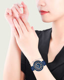 Swarovski Octea Lux Blue Dial Blue Leather Strap Watch for Women - 5414413 Authentic Buy Shop Now