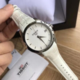 Tissot Couturier Lady Silver Dial White Leather Strap Watch For Women - T035.210.16.011.00 Authentic Buy Shop Now