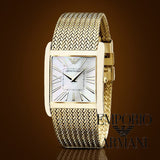 Emporio Armani Mother of Pearl Dial Gold Mesh Bracelet Watch For Men - AR2016 Authentic Buy Shop Now