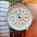 Breitling Navitimer 1 Automatic 41mm White Dial Brown Leather Strap Mens Watch - A17326211G1P1 Authentic Buy Shop Now