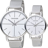 Calvin Klein Even Quartz White Dial Silver Steel Strap Watch for Women - K7B21126 Authentic Buy Shop Now