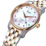 Mido Baroncelli III Automatic Mother of Pearl White Dial Two Tone Steel Strap Watch For Women - M7600.9.69.1 Authentic Buy Shop Now