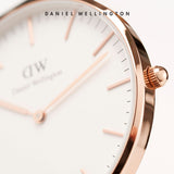 Daniel Wellington Classic Sheffield White Dial Black Leather Strap Watch for Women - DW00100036 Authentic Buy Shop Now