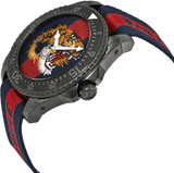 Gucci Dive Tiger Blue and Red Dial Blue Red Blue Nylon Strap Watch For Men - YA136215 Authentic Buy Shop Now