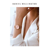 Daniel Wellington Petite Melrose Pink Dial Rose Gold Mesh Strap Watch For Women - DW00100367 Authentic Buy Shop Now