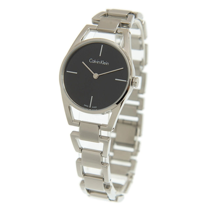 Calvin Klein Dainty Black Dial Silver Steel Strap Watch for Women - K7L23141 Authentic Buy Shop Now