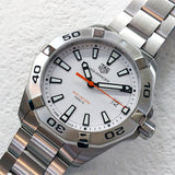Tag Heuer Aquaracer Quartz White Dial Silver Steel Strap Watch for Men - WBD1111.BA0928 Authentic Buy Shop Now