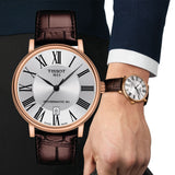 Tissot Carson Premium Lady Silver Dial Brown Leather Strap Watch For Women - T122.210.36.033.00 Authentic Buy Shop Now