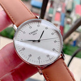 Tissot T Classic Everytime Large White Dial Brown Leather Strap Watch For Men - T109.610.16.037.00 Authentic Buy Shop Now