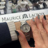 Maurice Lacroix Fiaba Moonphase White Mother of Pearl Dial Silver Steel Strap Watch for Women - FA1084-SS002-170-1 Authentic Buy Shop Now