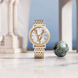 Versace Virtus Quartz White Dial Two Tone Steel Strap Watch for Women - VEHC00719 Authentic Buy Shop Now
