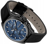 Hugo Boss Grandmaster Blue Dial Black Leather Strap Watch for Men - 1513883 Authentic Buy Shop Now
