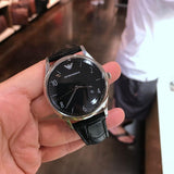 Emporio Armani Classic Quartz Black Dial Black Leather Strap Watch For Men - AR1865 Authentic Buy Shop Now