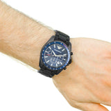 Emporio Armani Sigma Chronograph Blue Dial Black Silicone Strap Watch For Men - AR6121 Authentic Buy Shop Now