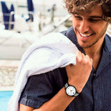 Emporio Armani Kappa Analog White Dial Two Tone Nylon Strap Watch For Men - AR80004 Authentic Buy Shop Now