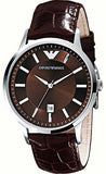 Emporio Armani Renato Classic Brown Dial Brown Leather Strap Watch For Men - AR2413 Authentic Buy Shop Now
