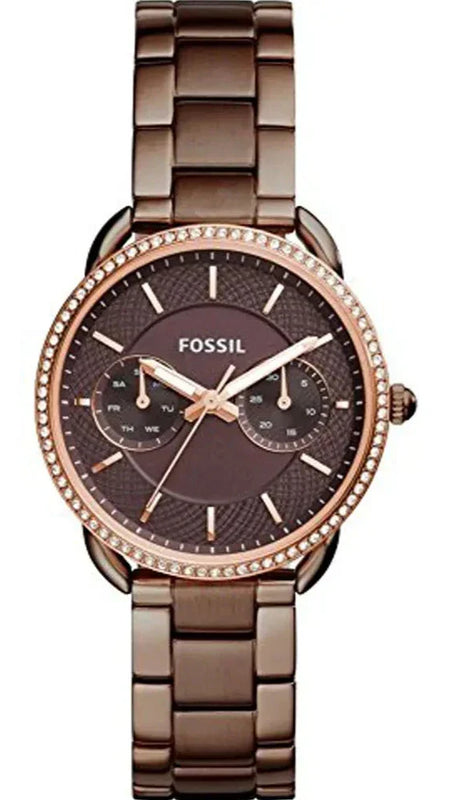 Fossil Tailor Analog Brown Dial Brown Steel Strap Watch for Women - ES4258 Authentic Buy Shop Now