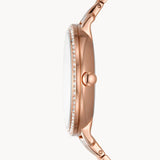 Fossil Jacqueline Analog Moonphase Mother of Pearl White Dial Rose Gold Steel Strap Watch for Women - ES5165 Authentic Buy Shop Now