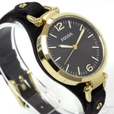 Fossil Georgia Black Dial Black Leather Strap Watch for Women - ES3148 Authentic Buy Shop Now