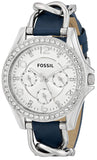 Fossil Riley White Dial Blue Leather Strap Watch for Women - ES3464 Authentic Buy Shop Now
