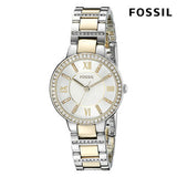 Fossil Virginia Silver Dial Two Tone Steel Strap Watch for Women - ES3503 Authentic Buy Shop Now