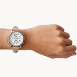 Fossil Boyfriend Chronograph White Dial Brown Leather Strap Watch for Women - ES3625 Authentic Buy Shop Now
