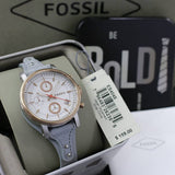 Fossil Original Boyfriend White Dial Light Blue Leather Strap Watch for Women - ES4045 Authentic Buy Shop Now