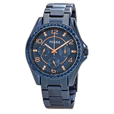 Fossil Riley Quartz Blue Dial Blue Steel Strap Watch for Women - ES4294 Authentic Buy Shop Now