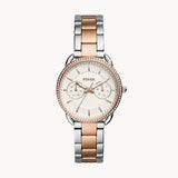 Fossil Tailor White Dial Two Tone Steel Strap Watch for Women - ES4396 Authentic Buy Shop Now