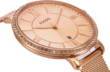 Fossil Jacqueline Quartz Rose Gold Dial Rose Gold Mesh Strap Watch for Women - ES4628 Authentic Buy Shop Now