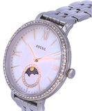 Fossil Jacqueline Multifunction Moonphase White Dial Silver Steel Strap Watch for Women - ES5164 Authentic Buy Shop Now