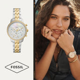 Fossil Neutra Chronograph Mother of Pearl White Dial Two Tone Steel Strap Watch for Women - ES5216 Authentic Buy Shop Now