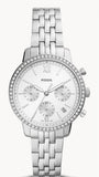Fossil Neutra Chronograph Silver Dial Silver Steel Strap Watch for Women - ES5217 Authentic Buy Shop Now