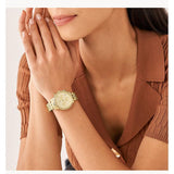 Fossil Neutra Chronograph Gold Dial Gold Steel Strap Watch for Women - ES5219 Authentic Buy Shop Now