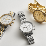 Fossil Neutra Chronograph Gold Dial Gold Steel Strap Watch for Women - ES5219 Authentic Buy Shop Now