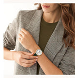Fossil Jacqueline Multifunction Moonphase Mother of Pearl White Dial Green Leather Strap Watch for Women - ES5244 Authentic Buy Shop Now