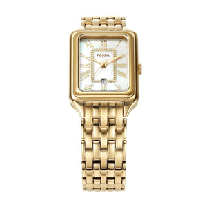 Fossil Raquel Three Hand Mother of Pearl Dial Gold Steel Strap Watch For Women - ES5304 Authentic Buy Shop Now