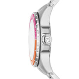 Fossil Blue Dive Analog Pink Dial Silver Steel Strap Watch For Women - ES5351 Authentic Buy Shop Now
