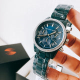 Michael Kors Bradshaw Chronograph Blue Dial Blue Steel Strap Watch For Men - MK6722 Authentic Buy Shop Now