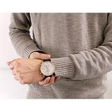 Emporio Armani Gianni Classic Chronograph White Dial Brown Leather Strap Watch For Men - AR0398 Authentic Buy Shop Now