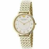 Emporio Armani Dress Analog Mother of Pearl Dial Gold Steel Strap Watch For Women - AR11007 Authentic Buy Shop Now