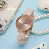 Emporio Armani Kappa Quartz Rose Gold Dial Pink Leather Strap Watch For Women - AR11010 Authentic Buy Shop Now