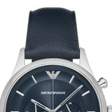 Emporio Armani Lambda Chronograph Blue Dial Blue Leather Strap Watch For Men - AR11018 Authentic Buy Shop Now