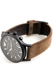 Emporio Armani Chronograph Black Dial Brown Leather Strap Watch For Men - AR11078 Authentic Buy Shop Now