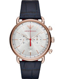 Emporio Armani Aviator Silver Dial Blue Leather Strap Watch For Men - AR11123 Authentic Buy Shop Now