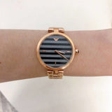Emporio Armani Arianna Quartz Grey Dial Rose Gold Steel Strap Watch For Women - AR11220 Authentic Buy Shop Now