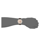 Emporio Armani Classic Chronograph Beige Dial Brown Leather Strap Watch For Men - AR2433 Authentic Buy Shop Now