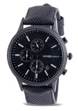 Emporio Armani Renato Chronograph Black Dial Black Nylon Strap Watch For Men - AR11457 Authentic Buy Shop Now