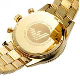 Emporio Armani Chronograph Black Dial Gold Steel Strap Watch For Men - AR5857 Authentic Buy Shop Now
